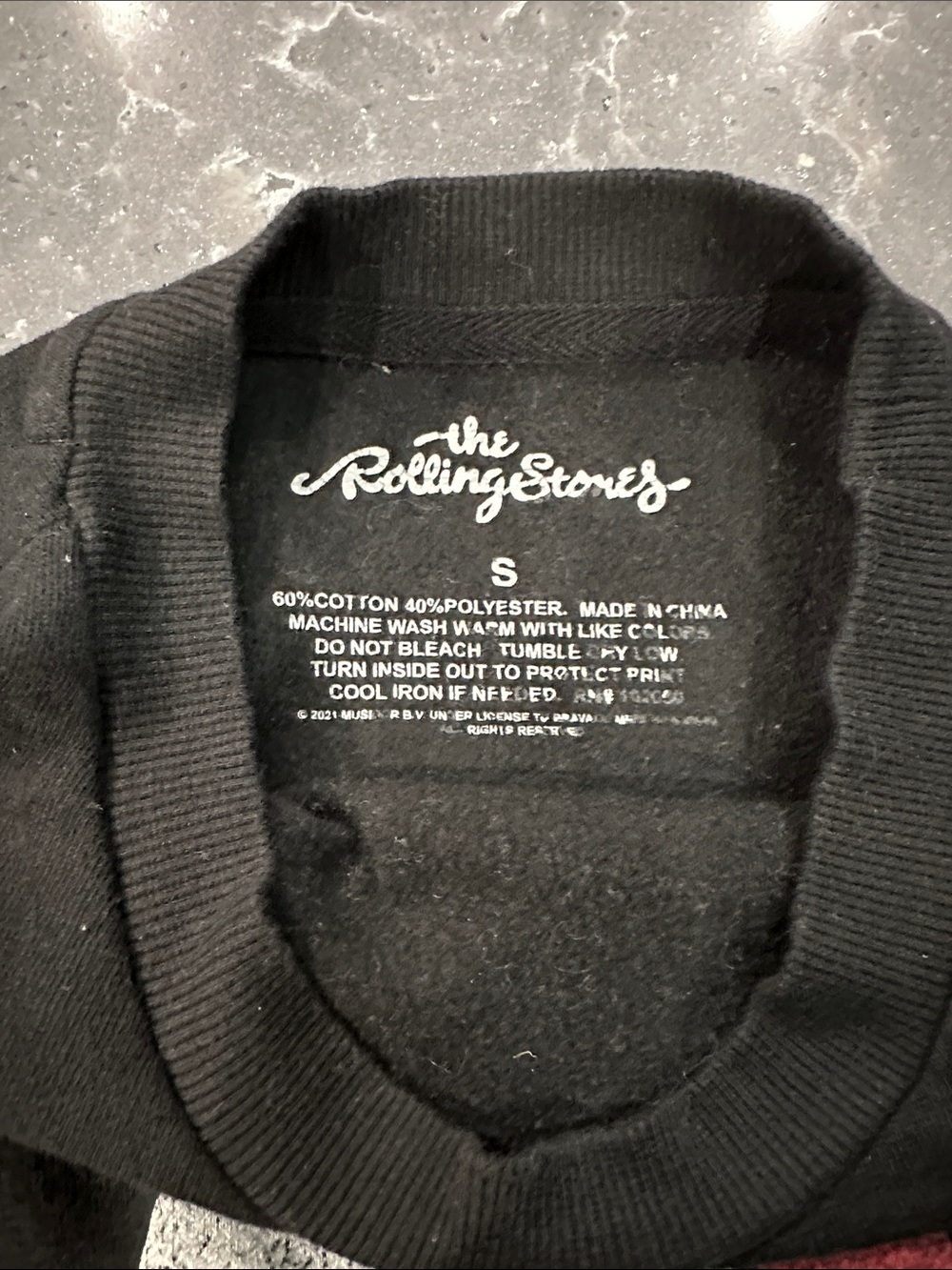Crop Top the Rolling Stones Black Sweatshirt with Red & White Tongue Logo- Small - Picture 2 of 3